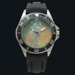 Reloj De Pulsera Jardín de flores (por Gustav Klimt)<br><div class="desc">Este diseño presenta una pintura del artista austriaco Gustav Klimt (1862-1918). Se trata de una representación de un hermoso jardín florido al estilo típico impresionista de Klimt. Las flores casi parecen desbordarse, y es imposible no sentirse animadas por su belleza. El trabajo original se terminó en 1907 y su título...</div>
