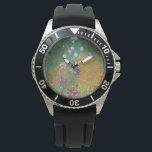Reloj De Pulsera Jardín de flores (por Gustav Klimt)<br><div class="desc">Este diseño presenta una pintura del artista austriaco Gustav Klimt (1862-1918). Se trata de una representación de un hermoso jardín florido al estilo típico impresionista de Klimt. Las flores casi parecen desbordarse, y es imposible no sentirse animadas por su belleza. El trabajo original se terminó en 1907 y su título...</div>