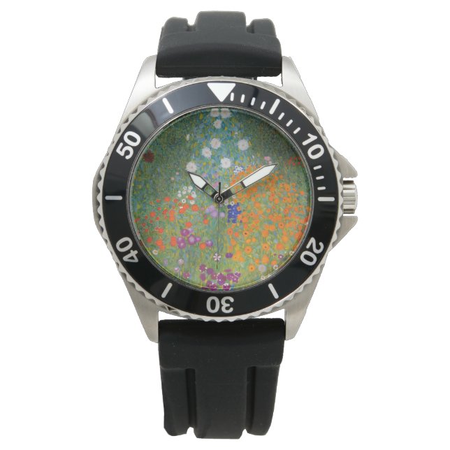 Reloj De Pulsera Jardín de flores (por Gustav Klimt) (Anverso)