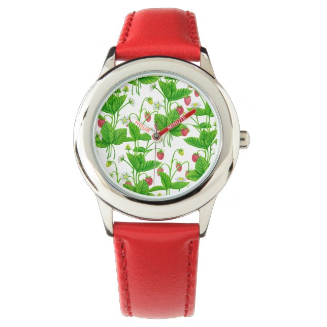 Reloj De Pulsera Jardín de fresa (Anverso)