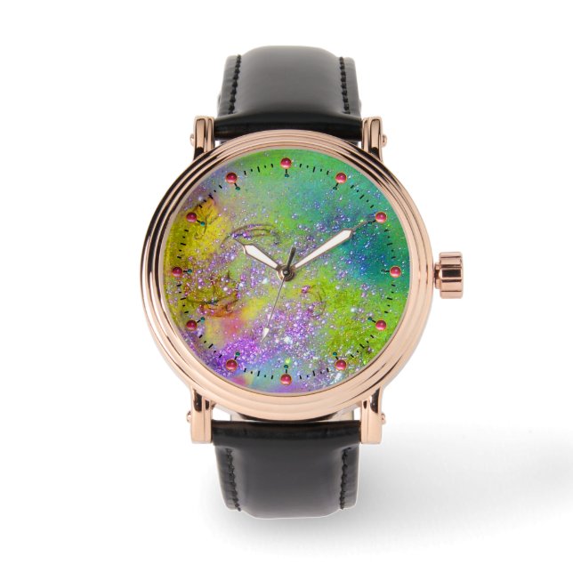 Reloj De Pulsera JARDÍN DE LAS SOMBRAS PERDIDAS - Verde AZOTE Púrpu (Anverso)