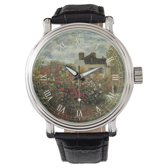 Reloj De Pulsera Jardín de Monet en Argenteuil por Claude Monet (Anverso)