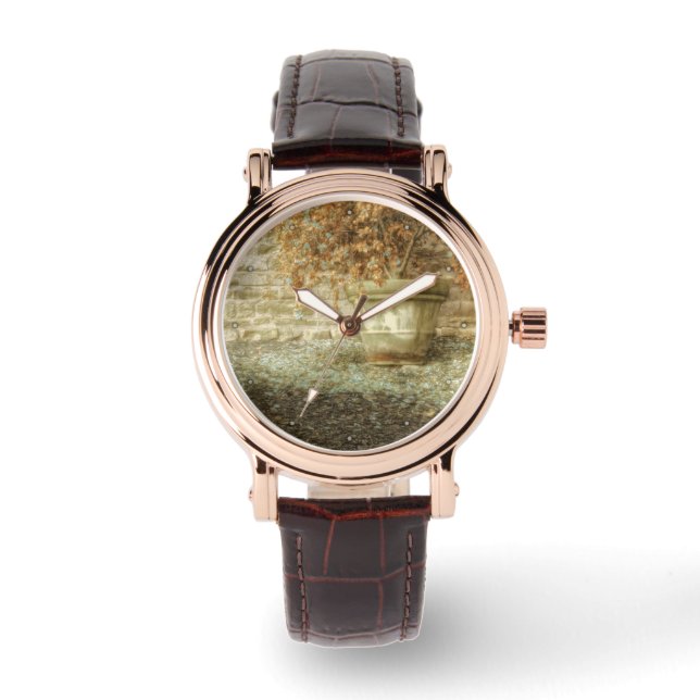 Reloj De Pulsera Jardín de otoño rústico (Anverso)