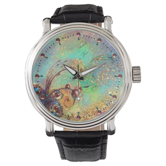 RELOJ DE PULSERA JARDÍN DE SOMBRAS PERDIDAS,PLANTA MAGIA DE MARIPOS (Anverso)