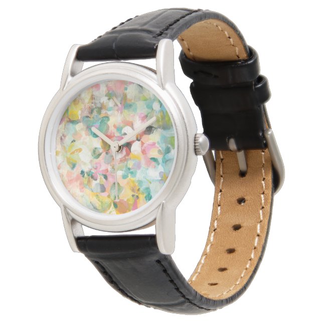 Reloj De Pulsera Jardín feliz | Petales pasteles blandos (Angular)