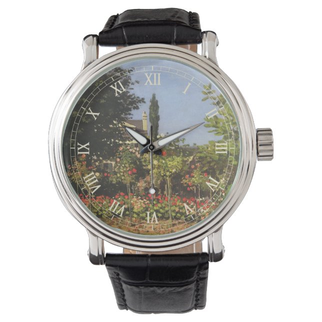 Reloj De Pulsera Jardín florido en Sainte Adresse por Claude Monet (Anverso)