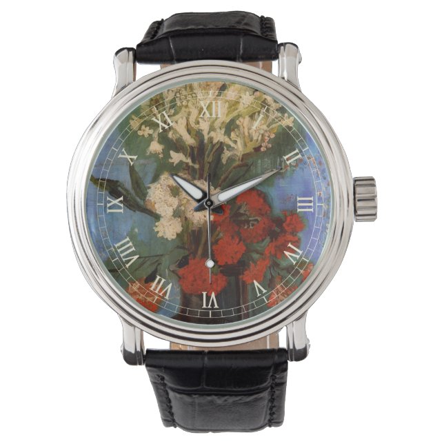 Reloj De Pulsera Jarrón con Claveles de Vincent van Gogh (Anverso)