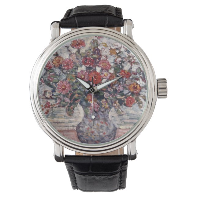 Reloj De Pulsera Jarrón de flores, Zinnias de Maurice Prendergast (Anverso)