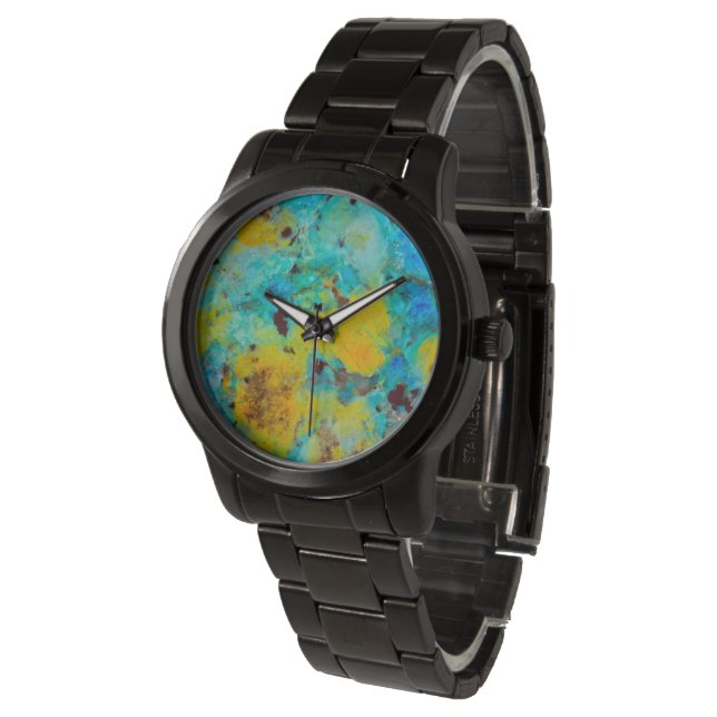 Reloj De Pulsera Jasper Crisocola Azul (Angular)