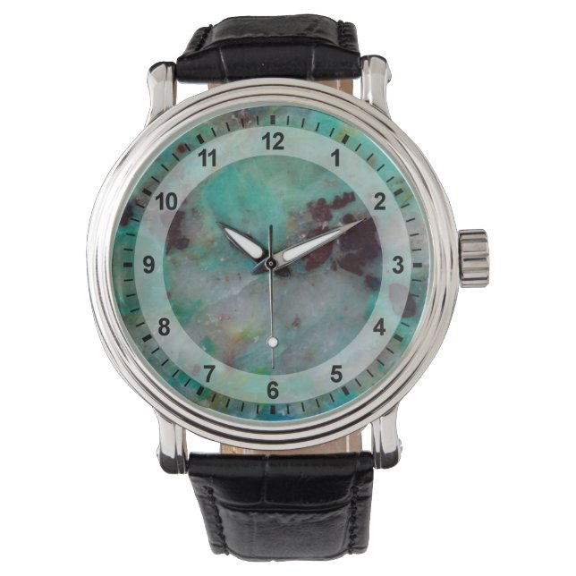 Reloj De Pulsera Jasper de crisocola azul (Anverso)