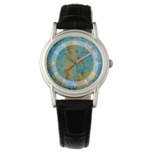 Reloj De Pulsera Jasper de crisocola azul moteado