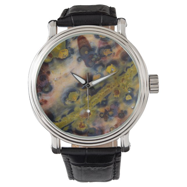 Reloj De Pulsera Jasper Océanico acercamiento abstracto (Anverso)