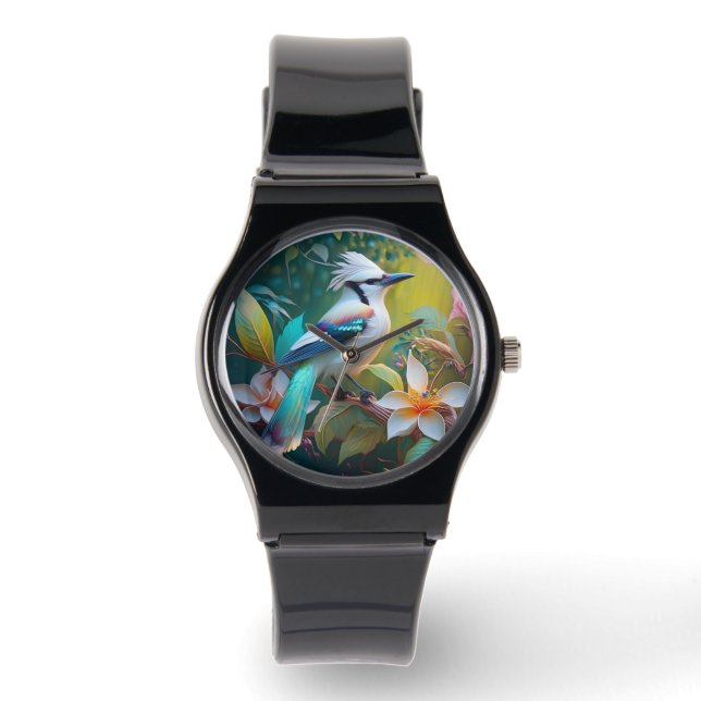 Reloj De Pulsera Jay Crested Verde azulada Winged (Anverso)