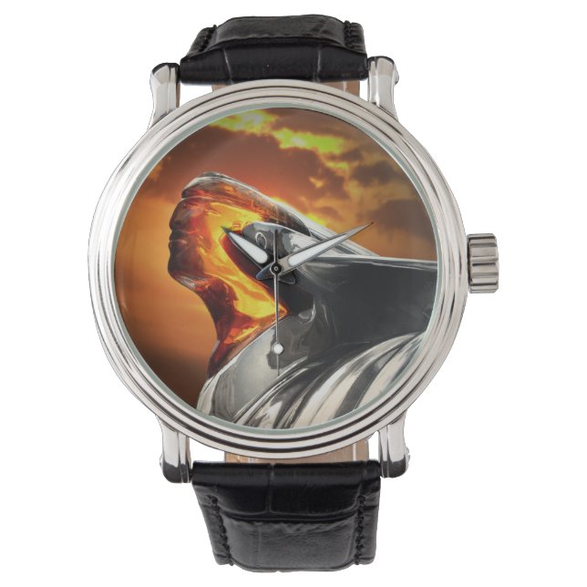 Reloj De Pulsera Jefe de Sunset Pontiac Chieftain Classic Car (Anverso)