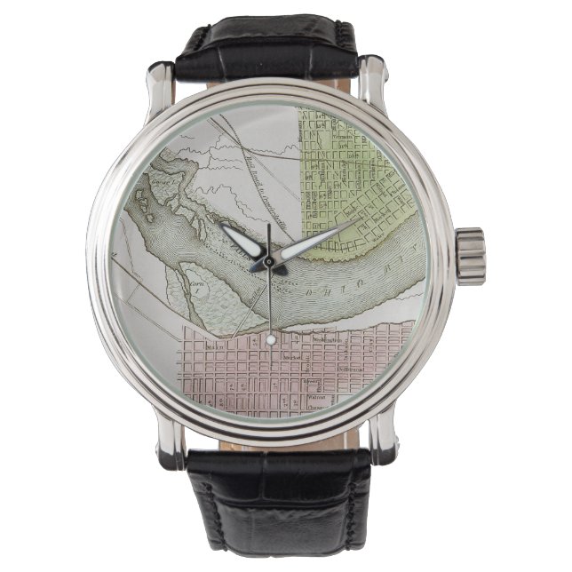 RELOJ DE PULSERA JEFFERSONVILLE, INDIANA: MAPA (Anverso)