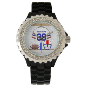 Reloj De Pulsera Jersey de Fútbol Azul Rojo Blanco Personalizado
