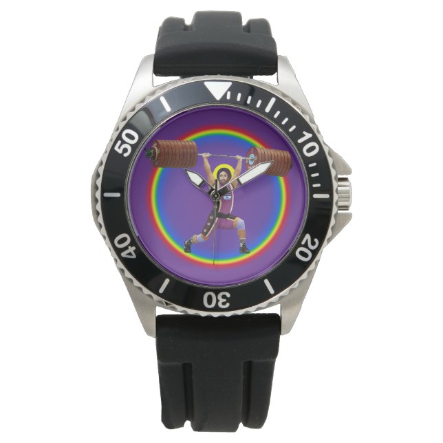 Reloj De Pulsera Jesucristo haciendo Clean and Jerk (Anverso)