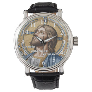 Reloj De Pulsera Jesucristo, ¿podrías mirar el tiempo oro azul?