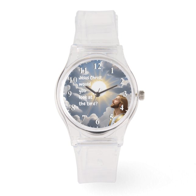 Reloj De Pulsera Jesucristo, ¿podrías ver el Chiste del Tiempo? (Anverso)