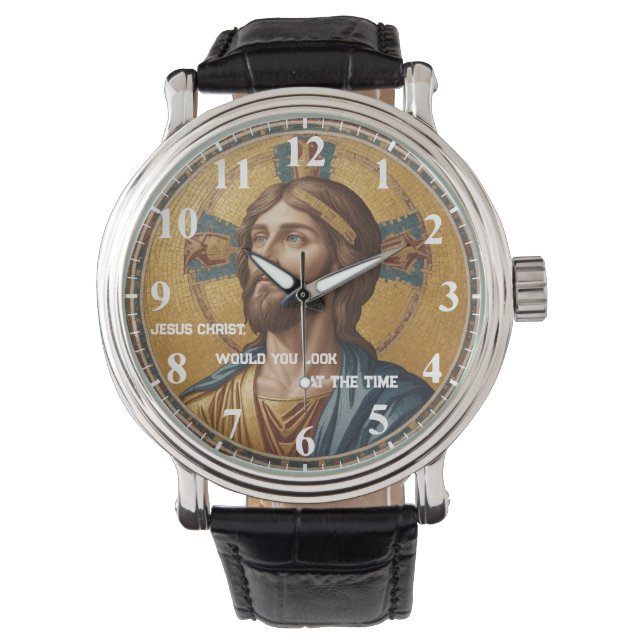 Reloj De Pulsera Jesucristo, ¿podrías ver el oro azul del tiempo? (Anverso)