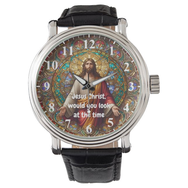 Reloj De Pulsera Jesucristo, ¿podrías ver el tiempo colorido? (Anverso)