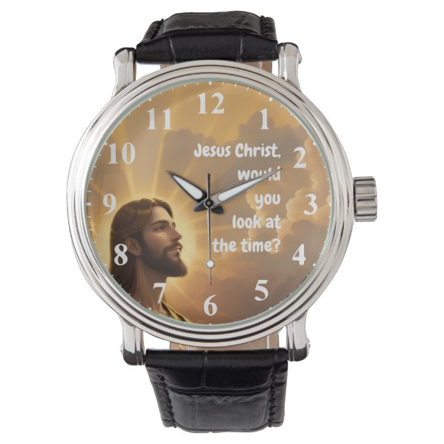 Reloj De Pulsera Jesucristo, ¿podrías ver el tiempo divertido? (Anverso)