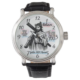 Reloj De Pulsera Jesucristo sosteniendo una cruz