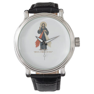 Reloj De Pulsera Jesús Antiguo Confío en Ti Diseño Vectorial Religi