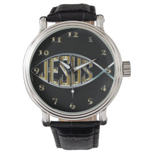 Reloj De Pulsera Jesús dentro de un símbolo de los pescados