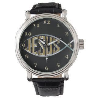 Reloj De Pulsera Jesús dentro de un símbolo de pescado