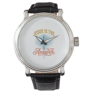 Reloj De Pulsera Jesús Es la Respuesta Diseño de Cruz Cristiana Vec