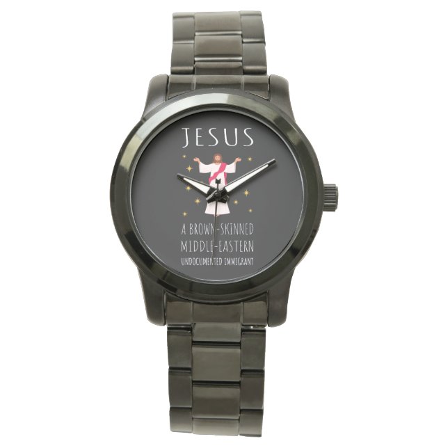 Reloj De Pulsera Jesús Inmigrante Indocumentado de Piel Morena I (Anverso)