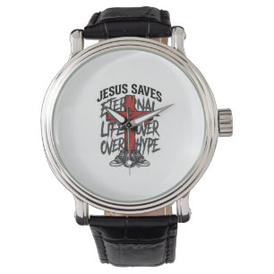 Reloj De Pulsera Jesús Salva Camiseta Callejera Cristiana Cruz Vint