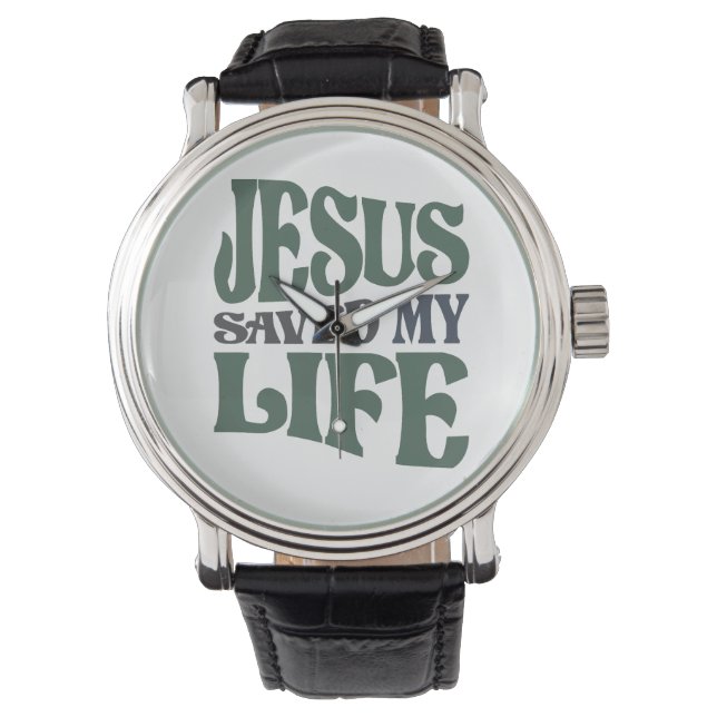 Reloj De Pulsera Jesús Salvó Mi Vida Cita Cristiana (Anverso)