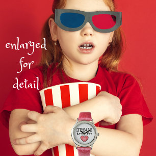 Reloj De Pulsera Jesús Te Ama Corazón Rojo