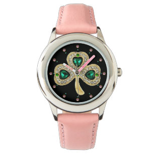 Reloj De Pulsera JEWEL EMERALD SHAMROCK DE ORO CORAZÓN VERDE, Gemst