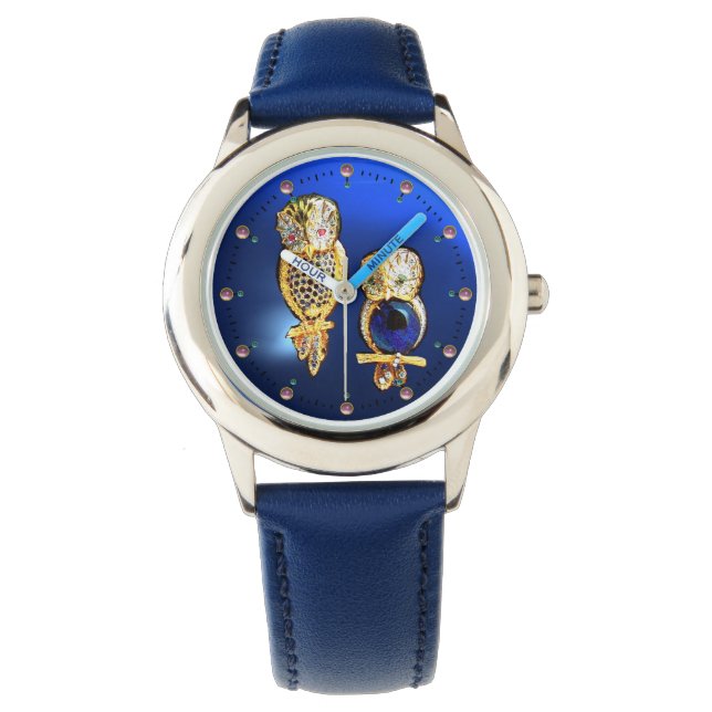 RELOJ DE PULSERA JEWEL OWLS EN AZUL (Anverso)