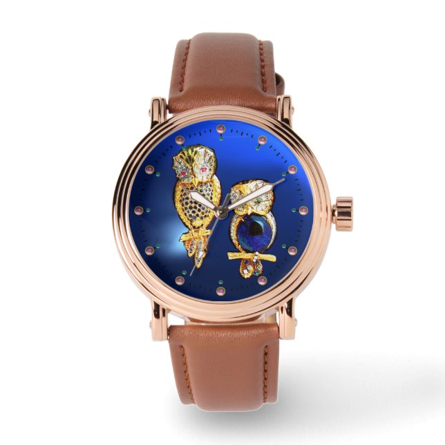 RELOJ DE PULSERA JEWEL OWLS EN AZUL (Anverso)