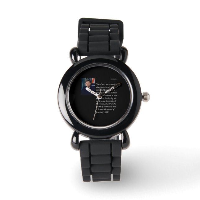 Reloj De Pulsera JFK y Famoso Israel Cita Watch (Anverso)