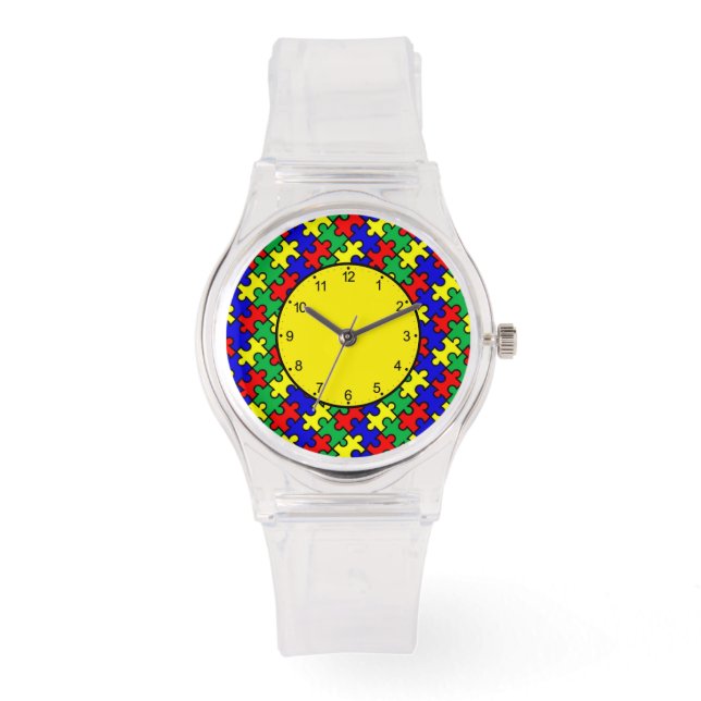 Reloj De Pulsera Jigsaw Puzzle Seamless Pattern-22675 (Anverso)
