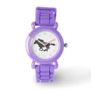 Reloj De Pulsera Jinete de caballo de silueta - Elija el color de f