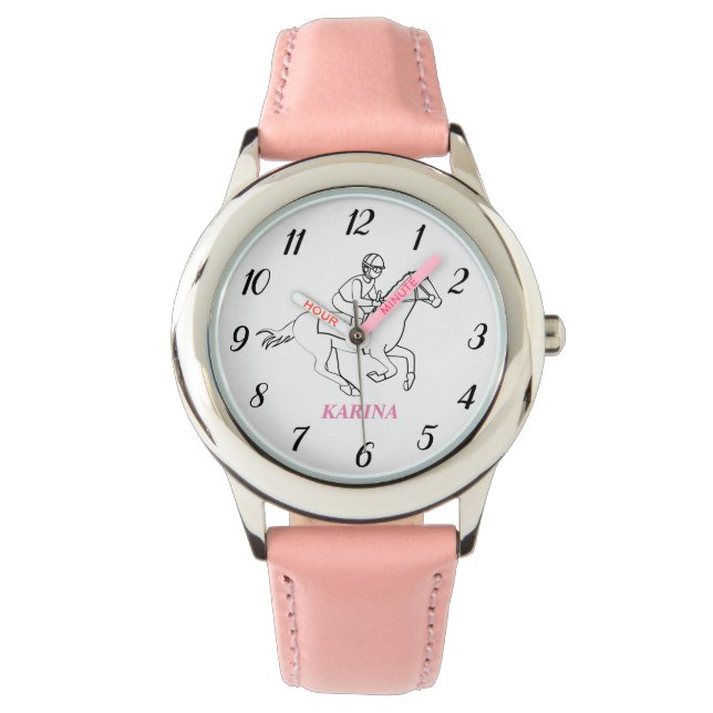 Reloj De Pulsera Jinete de caballos Dressage Jóvenes equinos de raz (Anverso)