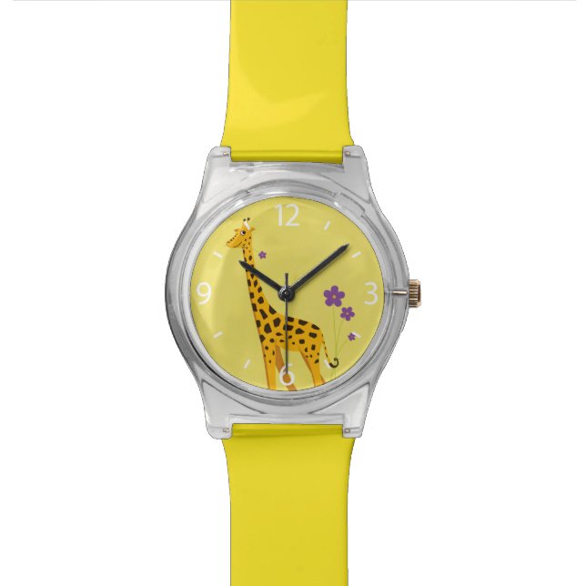 Reloj De Pulsera Jirafa divertida del patinaje sobre ruedas (De cerca)