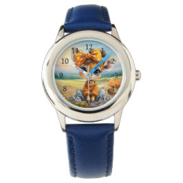 Reloj De Pulsera Jirafa femenina que lleva lazo de lunares