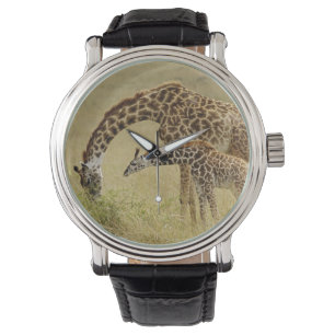 Reloj De Pulsera Jirafa Masai madre y bebé, Giraffa
