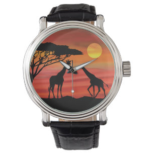 Reloj De Pulsera jirafas mudas en el Serengeti
