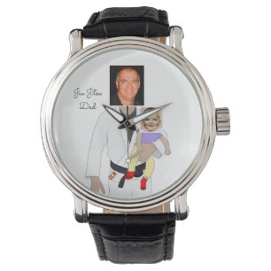 Reloj De Pulsera Jiu Jitsu Dad Fotos y texto escrito a mano