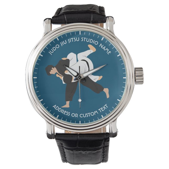 Reloj De Pulsera Jiu Jitsu Judo Martial Arts Studio (Anverso)