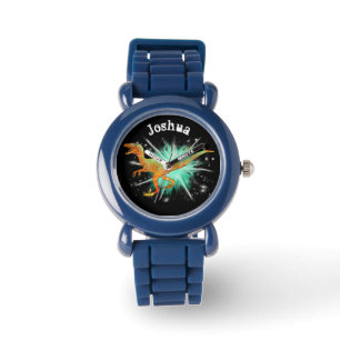 Reloj De Pulsera Joshua Velociraptor y Stars Jurassic Era Dinosaur