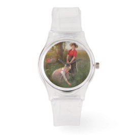 Reloj De Pulsera Jóvenes Chicas recogiendo flores